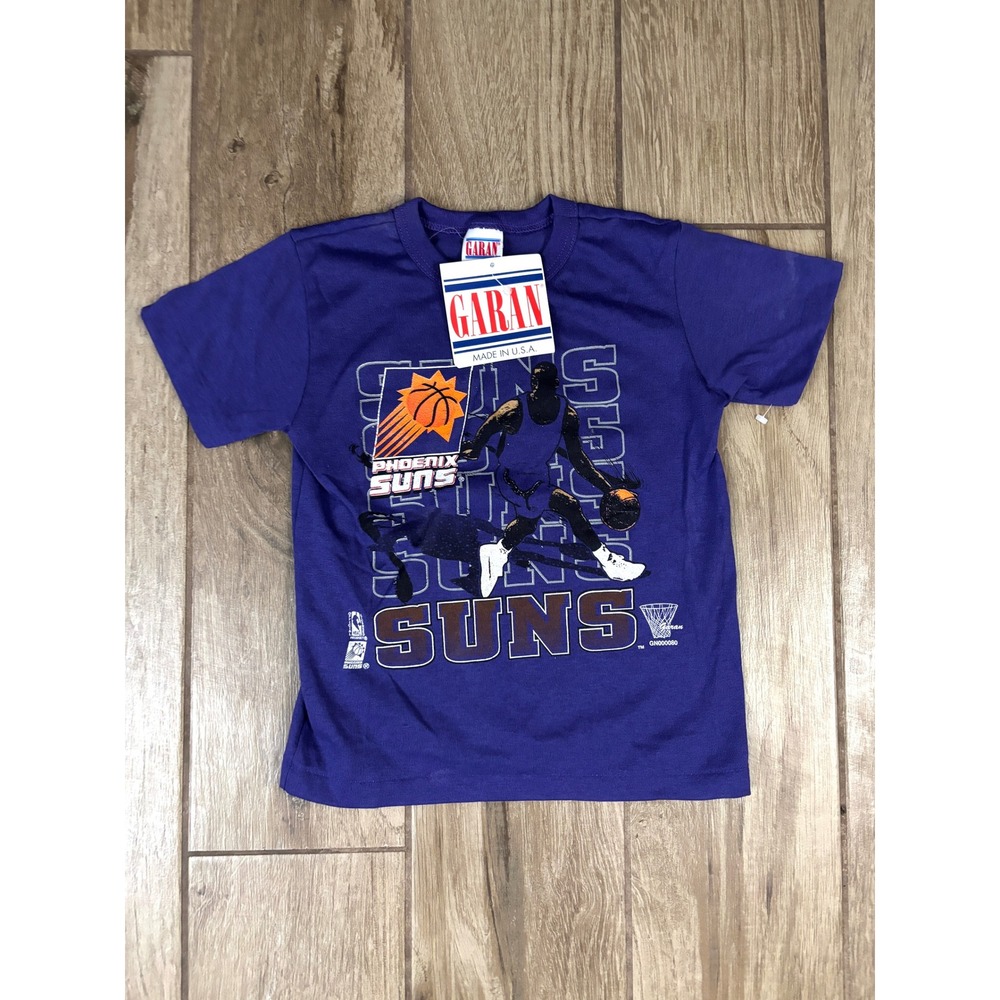 Vintage 90s Phoenix Suns Kids T Shirt NBA Basketball Garan USA NOS Youth S 4‎